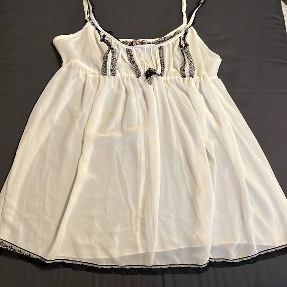 Victoria’s Secret Lingerie Top- White with Black Lace